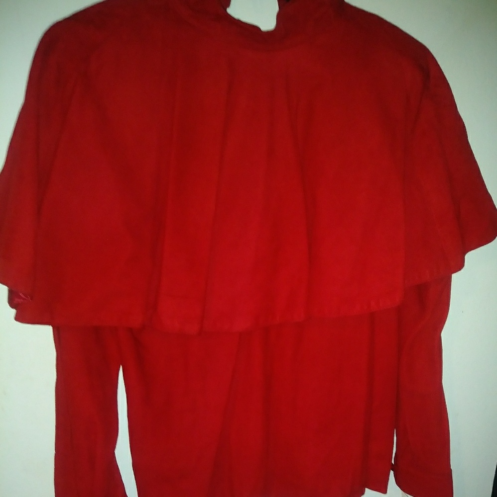 Red Suede Trench Top from the 80s